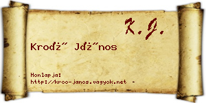 Kroó János névjegykártya